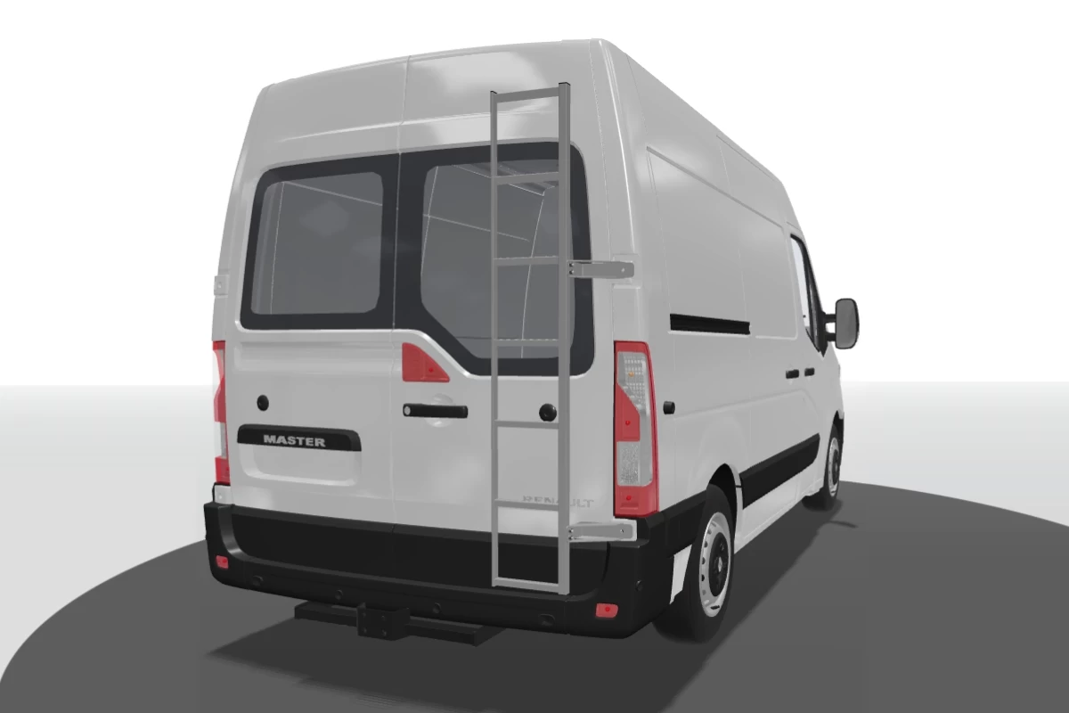 Door Ladder Opel Movano B 2010-2021 180° Rear Doors Stainless Steel - Afbeelding 2