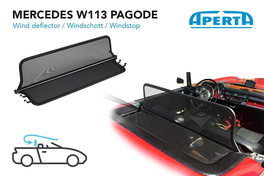 Wind Deflector Mercedes-Benz SL (W113) 1963-1971 Grey - Afbeelding 3