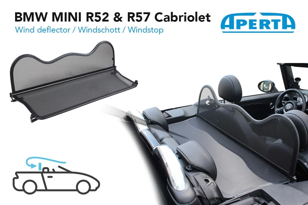 Wind Deflector Mini Cabriolet (R57 - Mk II) 2009-2016 Grey - Afbeelding 7