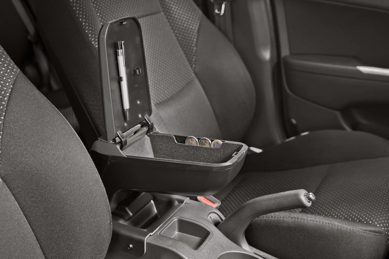 Armrest Fiat Tipo (Type 356) 2016-present 4-door Saloon Armster 2 Vegan Leather With Silver Frame 2 Armrest Fiat Tipo (Type 356) 2016-present 4-door Saloon Armster 2 Vegan Leather With Silver Frame - Afbeelding 2