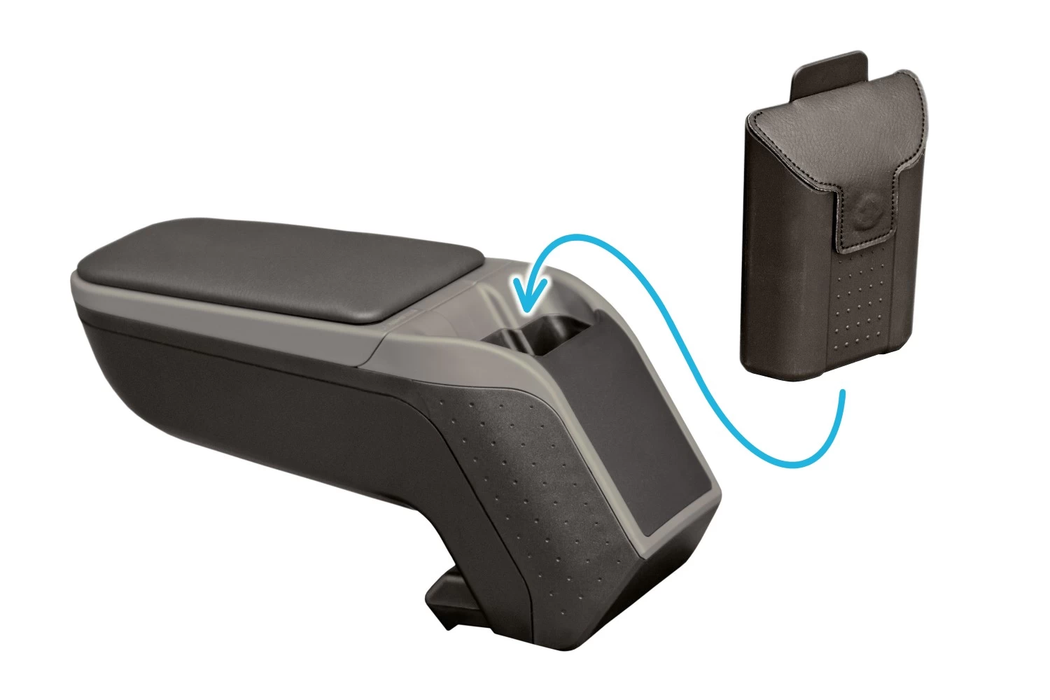 Armrest Fiat Linea 2007-2015 4-door Saloon Armster 2 Vegan Leather With Silver Frame - Afbeelding 6