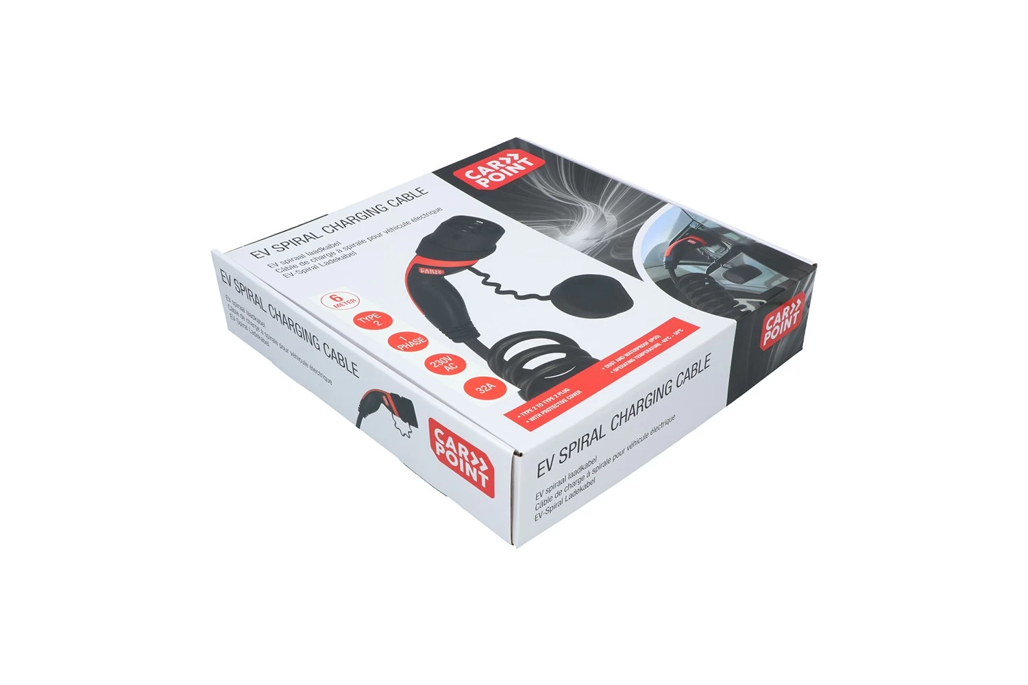 Charging Cable EV Spiral Type 2 1-phase 32A (7,4 KW) 6 Meters - Afbeelding 4