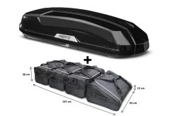 Roof Box Hapro Trivor 440 Brilliant Black With Car-Bags.com Bag Set