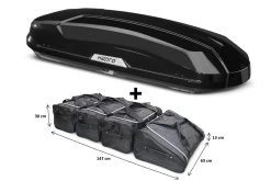Roof Box Hapro Trivor 560 Brilliant Black With Car-Bags.com Bag Set