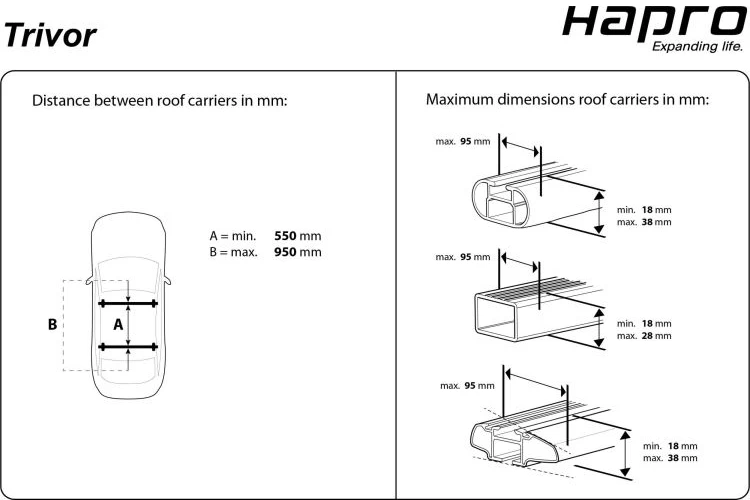 Roof Box Hapro Trivor 560 Supermatt Anthracite - Afbeelding 11