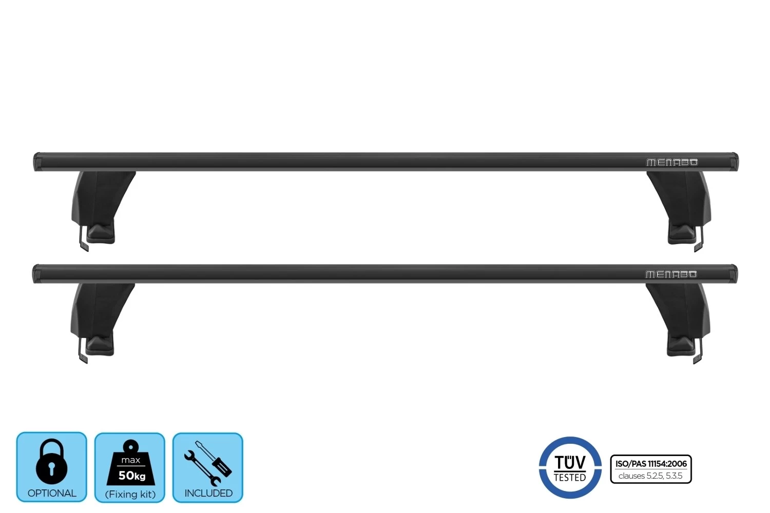 Roof Bars Acura RDX III 2018-present Menabo Delta Black - Afbeelding 4