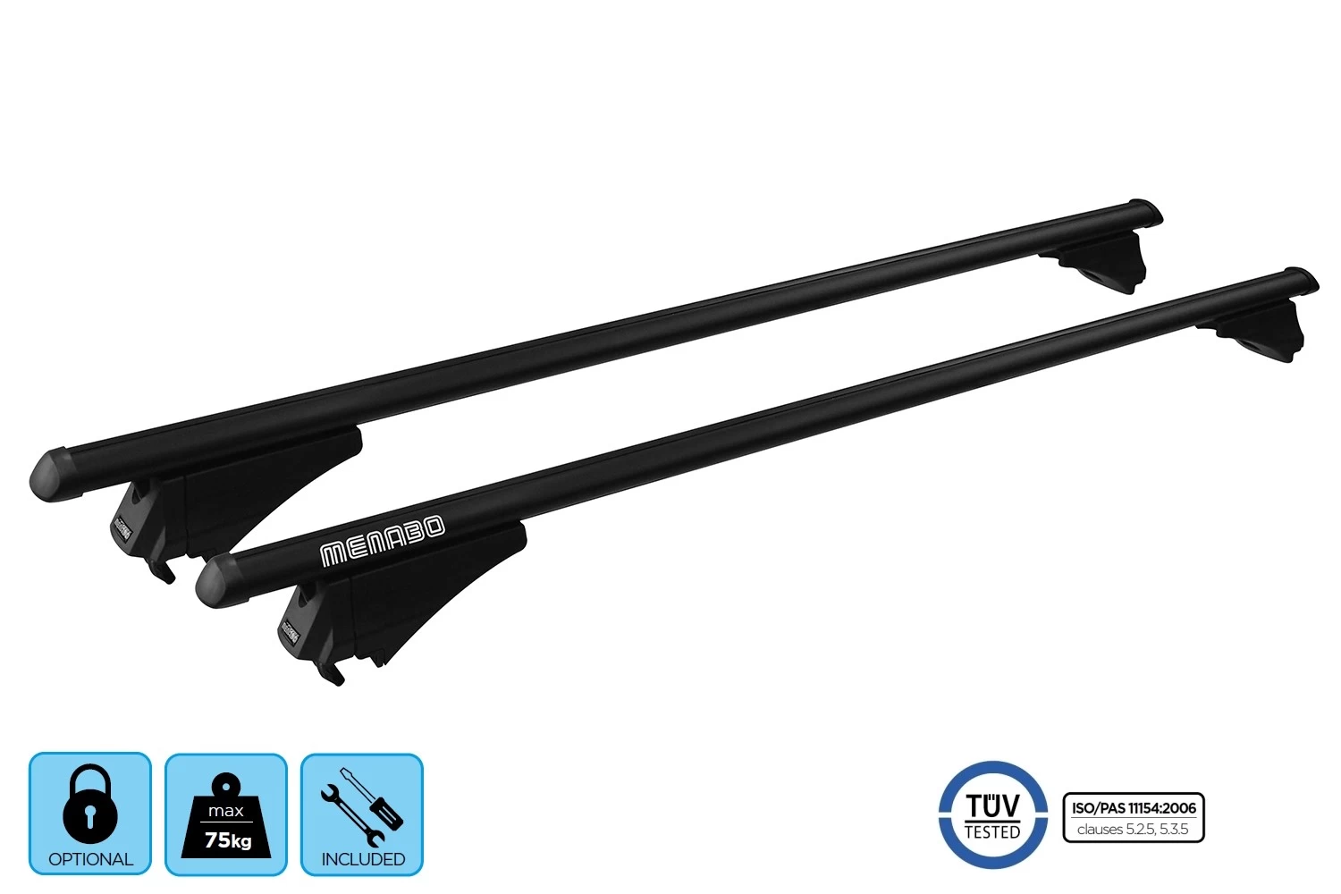 Roof Bars Aiways U5 2019-present Menabo Tiger Black - Afbeelding 4