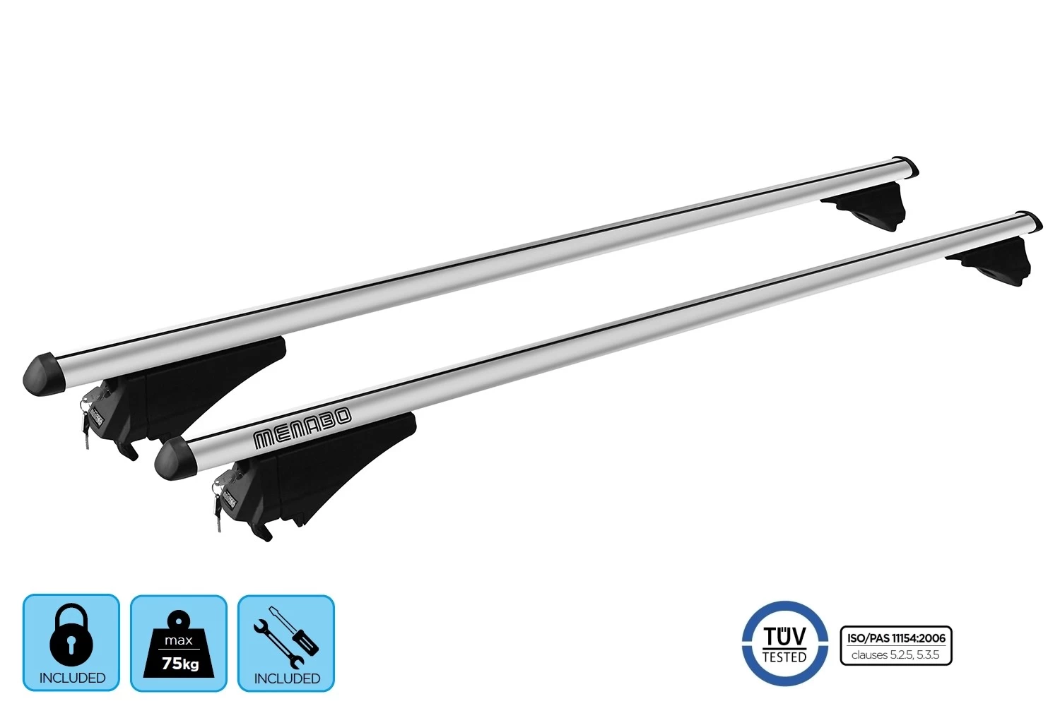 Roof Bars Aiways U5 2019-present Menabo Tiger Silver - Afbeelding 5