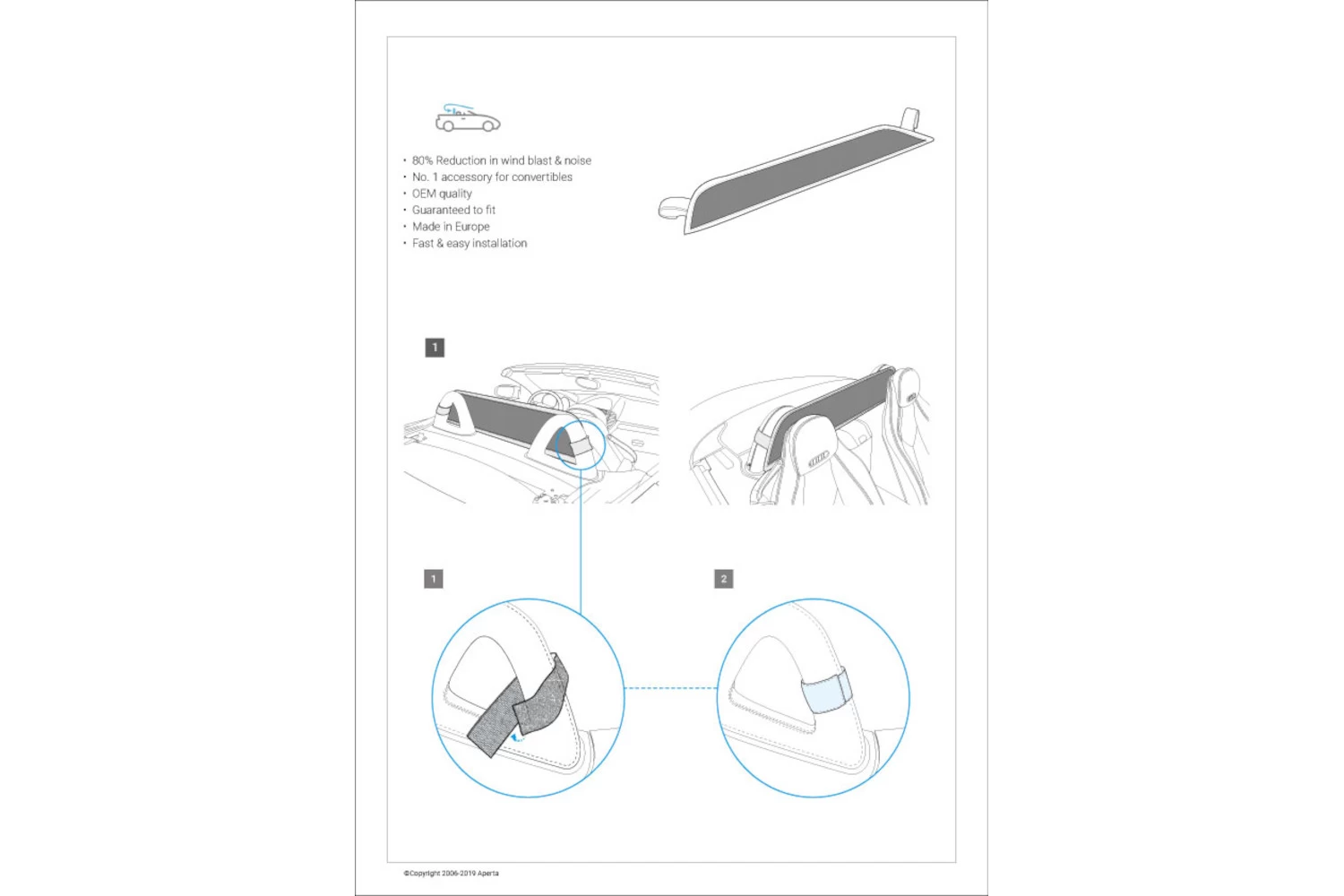 Wind Deflector Mini Coupé - Roadster 2011-2015 Black - Afbeelding 7